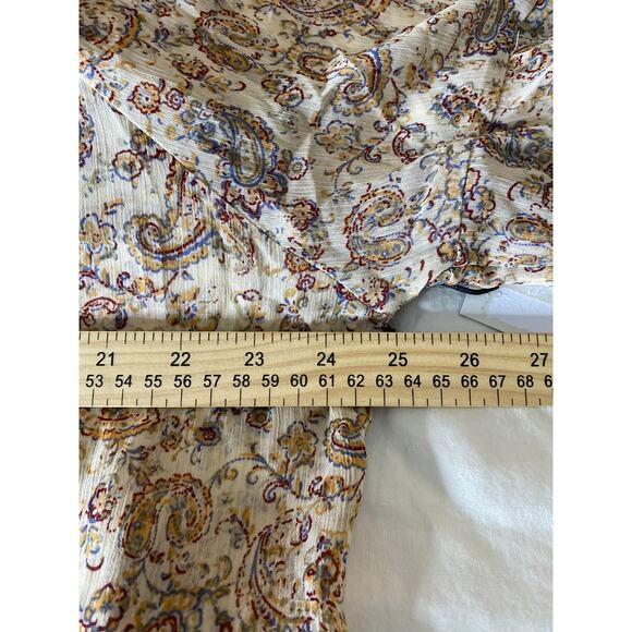 Dex Black Tape Women's Long Sleeve Tie-Front Paisley Trapeze Top - Picture 5 of 8